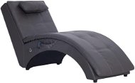Lounge Massage lounger with cushion grey artificial leather - Lenoška