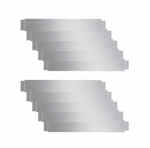 Set of 10 flexible grass edges, galvanized steel 100×15 cm 271782 - Lawn Edging - Main image