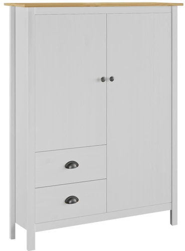 2-door wardrobe Hill Range white 99x45x137 solid pine 288958 - Wardrobe - Main image