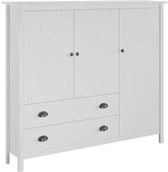 3-wing Wardrobe Hill Range White 142x45x137 Solid Pine 288960 - Wardrobe