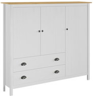3-wing Wardrobe Hill Range White 142x45x137 Solid Pine 288962 - Wardrobe