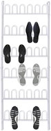 Steel shoe rack - 18 pairs of shoes / 6 tiers - 56×157 cm - white 141145 - Stand