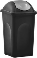 Waste Bin with Hinged Lid 60L Black-silver 147321 - Rubbish Bin