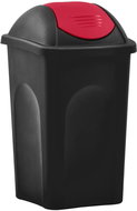 Waste Bin with Hinged Lid 60 L Black-red 147322 - Rubbish Bin