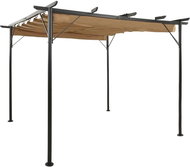 Pergola with retractable roof taupe 3×3 m steel 180 g/m2 312227 - Pergola