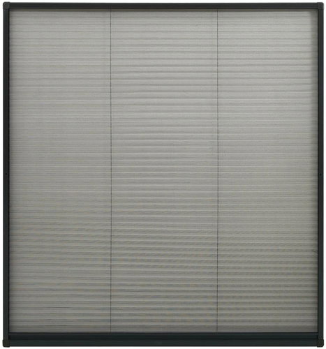 Pleated window insect screen aluminium anthracite 130x100 cm 148667 - Insect Screen - Main image