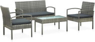 4-piece garden set with cushions polyrattan grey 45787 - Garden Furniture