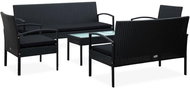 5-piece garden set with cushions polyrattan black 45791 - Garden Furniture