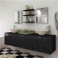 8-piece set of bathroom furniture with washbasins black 272233 - Garden Furniture