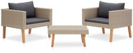 3-piece garden sofa set with cushions polyrattan beige 310217 - Garden Furniture