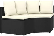 2-piece garden sofa set with cushions polyrattan black 310464 - Garden Furniture