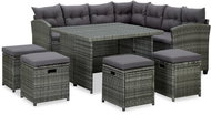 6-piece garden sofa set with cushions polyrattan grey 315231 - Garden Furniture