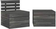 2-piece garden sofa set made of pine wood pallets dark grey 315421 - Garden Furniture