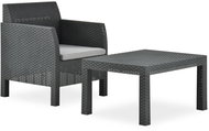 2-piece garden sofa set cushion polyrattan anthracite 315641 - Garden Furniture