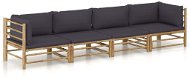 4-piece garden sofa set + dark grey cushions bamboo 3058206 - Garden Furniture