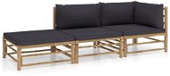 Garden Furniture 3-piece garden sofa set + dark grey cushions bamboo 3058246 - Zahradní nábytek