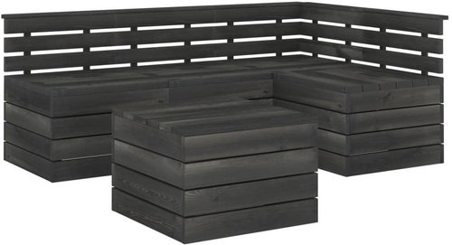 5-piece garden sofa set made of pine pallets dark grey 3063740 - Garden Furniture - Main image