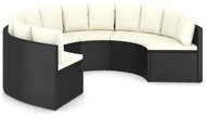 6-piece garden sofa set with cushions polyrattan black 3064894 - Garden Furniture