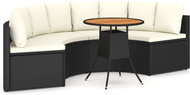 5-piece garden sofa set with cushions polyrattan black 3064904 - Garden Furniture