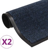 Protiprachové obdélníkové rohožky 2ks všívané 90×150 cm modré 3051616 - Rohožka