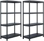Storage racks 2 pcs black 60×30×138 cm plastic 276251 - Shelf