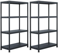 Storage racks 2 pcs black 200 kg 80×40×138 cm plastic 276259 - Shelving Unit