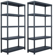 Storage racks 2 pcs black 500 kg 100×40×180 cm plastic 276261 - Shelving Unit
