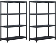 Storage racks 2 pcs black 220 kg 90×40×138 cm plastic 276262 - Shelving Unit