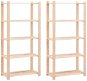 Storage rack 5 shelves 2 pcs 80x38x170 cm solid pine 250 kg 279404 - Shelf