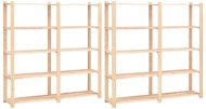 Storage rack 5 shelves 2 pcs 170x38x170 cm solid pine 500 kg 3051109 - Shelf