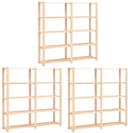 Shelves 5 shelves 3 pcs 170×38×170 cm solid pine 500 kg 3051110 - Shelving Unit