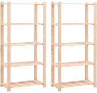 Storage rack 5 shelves 2 pcs 80x38x170 cm solid pine 250 kg 3051113 - Shelving Unit