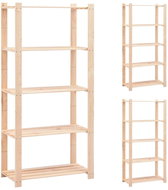 Shelves 5 shelves 3 pcs 80×38×170 cm solid pine 250 kg 3051114 - Shelving Unit