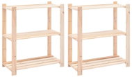 Shelves 3 shelves 2 pcs 80×38×90 cm solid pine 150 kg 3051117 - Shelving Unit