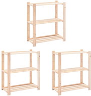 Shelves 3 shelves 3 pcs 80×38×90 cm solid pine 150 kg 3051118 - Shelving Unit