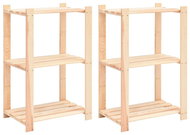 Shelves 3 shelves 2 pcs 60×38×90 cm solid pine 150 kg 3051121 - Shelving Unit