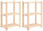 Shelves 3 shelves 2 pcs 60×38×90 cm solid pine 150 kg 3051121 - Shelf