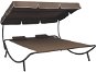 Garden bed with canopy and cushions brown 48069 - Garden Bed