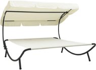 Garden bed with canopy cream white 48071 - Garden Lounger