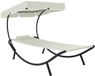 Garden bed with canopy and cushion cream white 48077 - Garden Bed