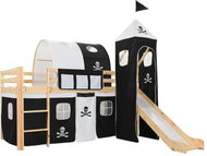 Frame for Children's Bunk Bed Slide and Ladder Pine 97x208cm 282711 - Bed