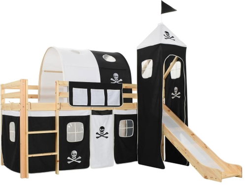Frame for Children's Bunk Bed Slide and Ladder Pine 97x208cm 282711 - Bed - Main image
