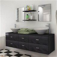 7-dielny kúpeľňový nábytok s umývadlom, čierny 272231 - Kúpeľňová zostava