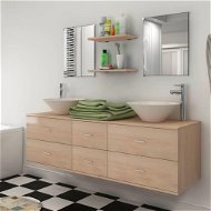 7-piece bathroom furniture with sink beige 272232 - Bathroom Set