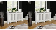 Radiator covers 2 pcs white 152 cm MDF 276004 - Radiator Cover