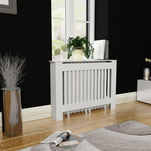 White MDF radiator cover, 112 cm - Radiator Cover - Main image