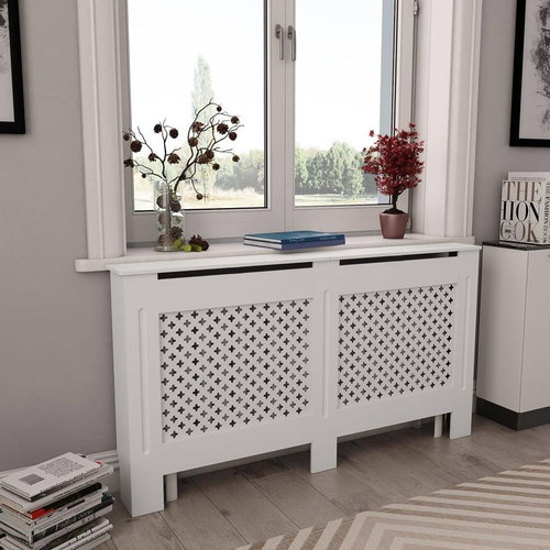Radiator cover white 152×19×81,5 cm MDF - Radiator Cover - Main image