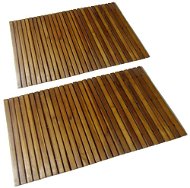Bathroom mat 2 pcs 80×50 cm acacia wood 271768 - Bath Mat