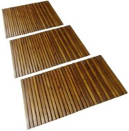 Bathroom mat 3 pcs 80×50 cm acacia wood 271769 - Bath Mat