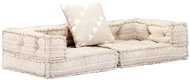 2-Seater Modular Pouffe Beige Textile 249401 - Bean Bag